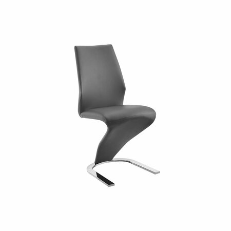 CASABIANCA FURNITURE Boulevard Eco-leather Dining Chair, Dark Gray - 37.5 x 25 x 18 in. CB-6606-G